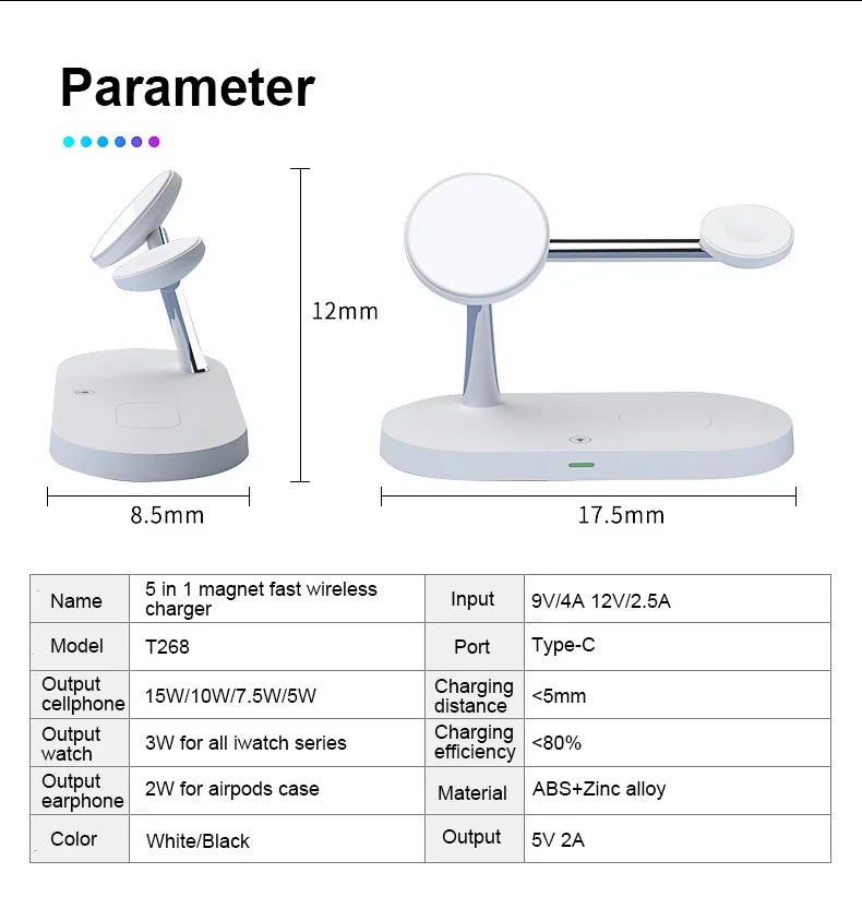 3-in-1 Wireless Charging Station – Fast Charger for iPhone, Apple Watch & AirPods