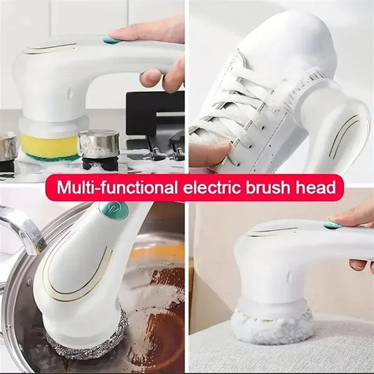Electric 5-in-1 Cleaning Brush – Bathroom & Kitchen Scrubber