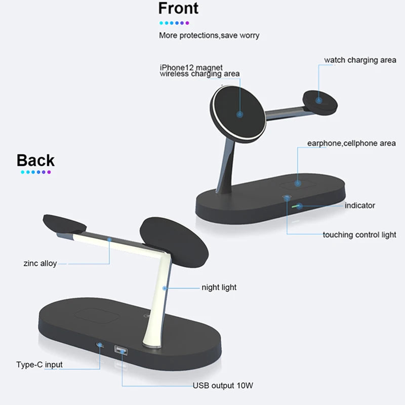 3-in-1 Wireless Charging Station – Fast Charger for iPhone, Apple Watch & AirPods