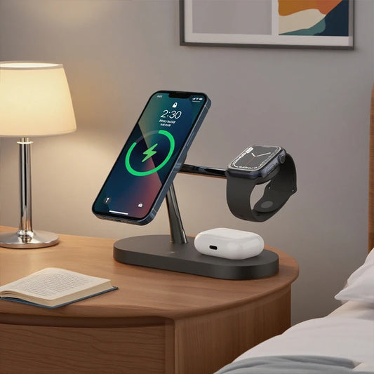 3-in-1 Wireless Charging Station – Fast Charger for iPhone, Apple Watch & AirPods