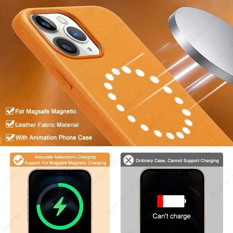 Official Magnetic Leather Case for iPhone 16/15/14/13 Series (Magsafe Compatible)