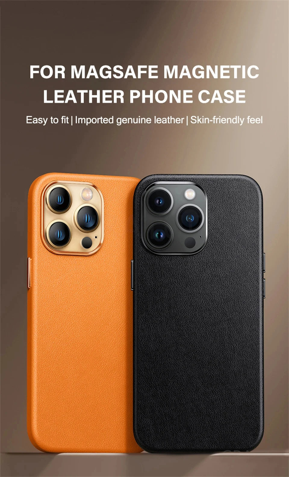 Official Magnetic Leather Case for iPhone 16/15/14/13 Series (Magsafe Compatible)