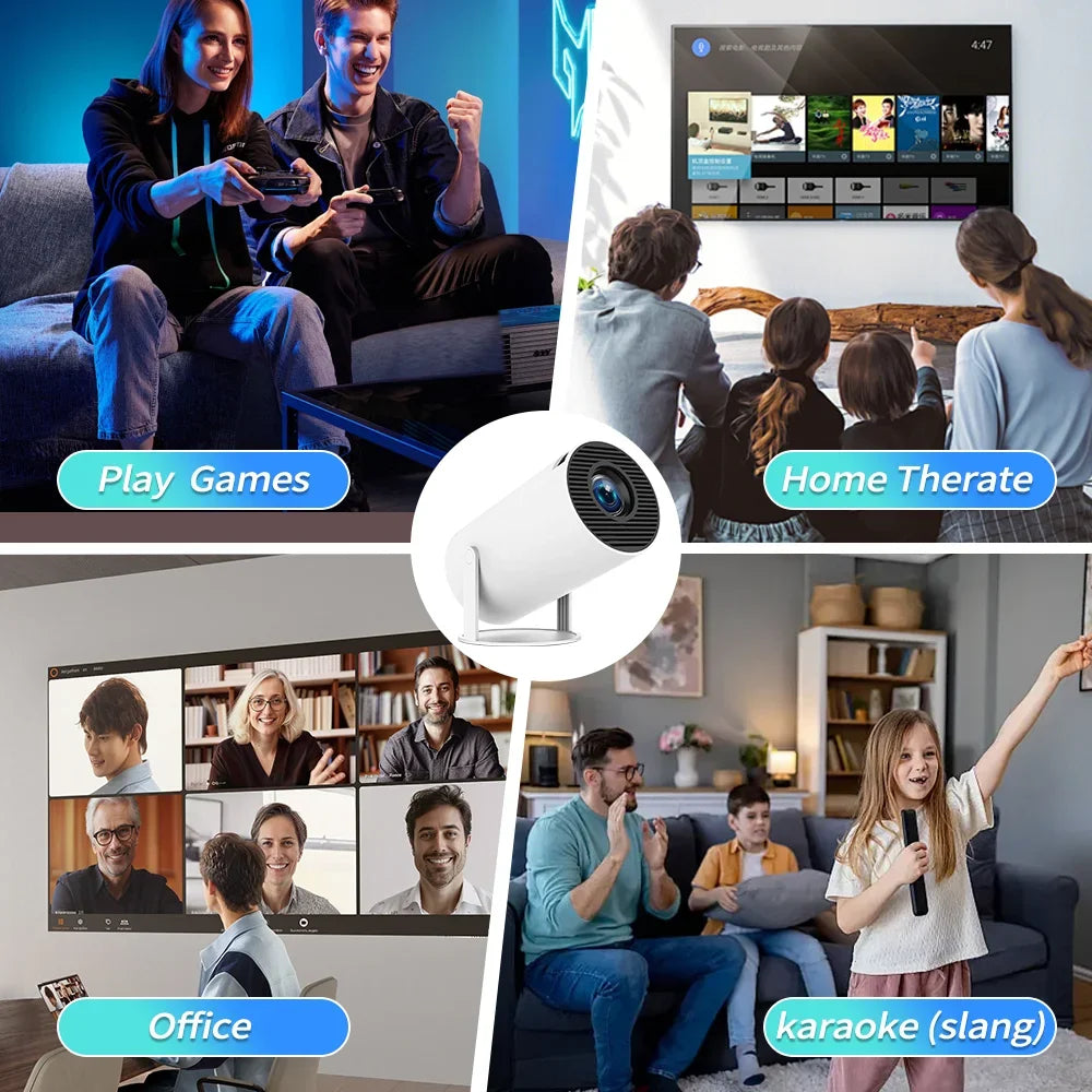 HY300PRO Mini Projector 2025 | 4K Support, WiFi & Bluetooth