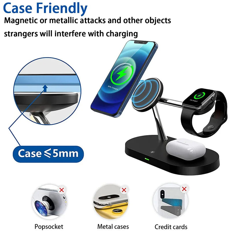 3-in-1 Wireless Charging Station – Fast Charger for iPhone, Apple Watch & AirPods
