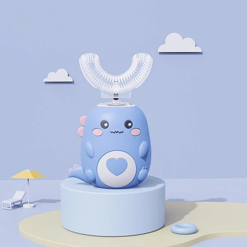 Kids U-Shaped Smart Electric Toothbrush – 360° Rechargeable Cartoon Design