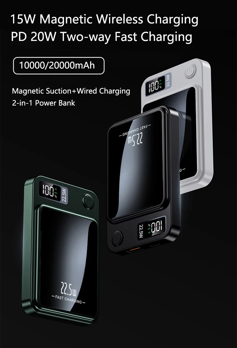Magnetic 30000mAh Wireless Power Bank | 22.5W Fast Charging PD20W