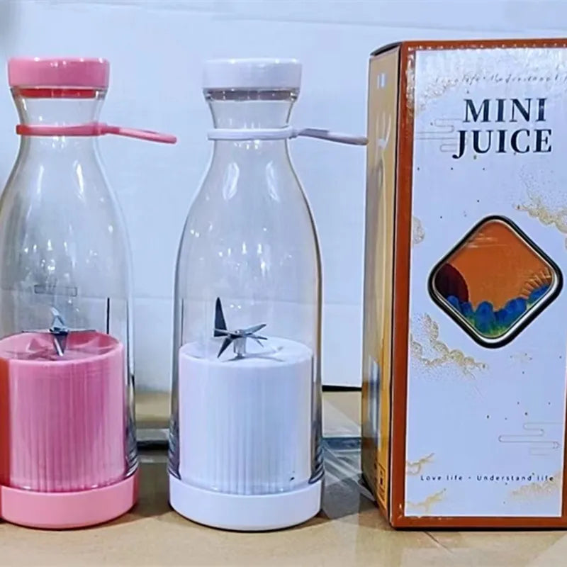 Portable USB Rechargeable Juicer Cup – 6-Blade Fruit Blender Bottle