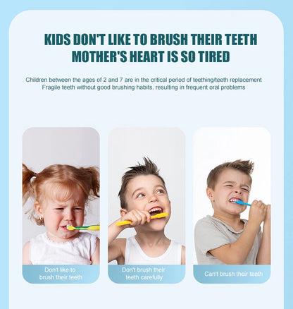 Kids U-Shaped Smart Electric Toothbrush – 360° Rechargeable Cartoon Design