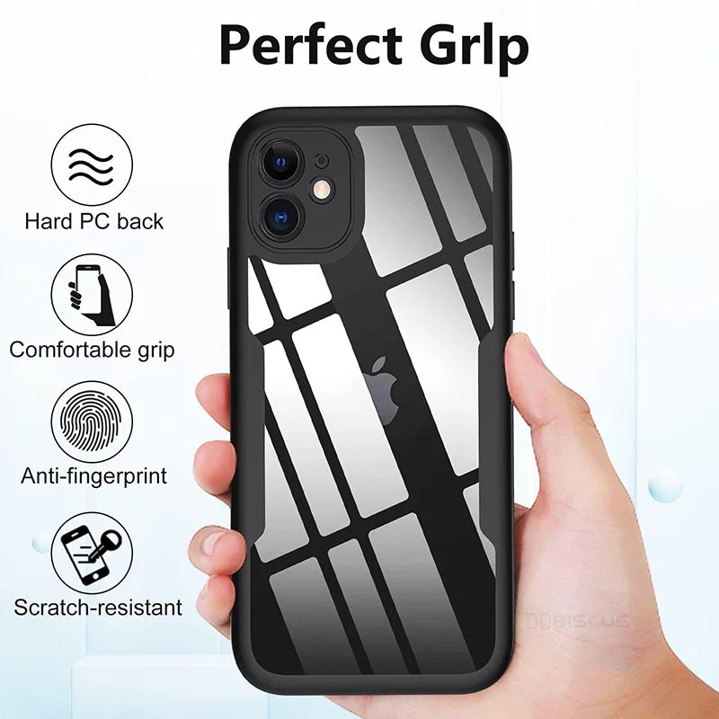 360° Full Body Shockproof Case for iPhone 15/14/13/12/11/XS/XR/SE 2020 – Transparent Front & Back Protection Cover