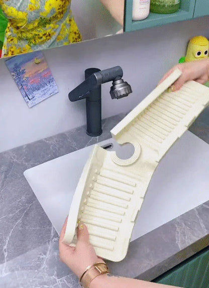 44.5*14.5cm silicone Faucet Draining Matkitchen Sink,Splash Guard, Heightened Non Slip Protects Sinks From Splashing,Soap Dispen