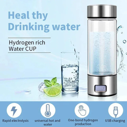 Hydrogen Water Bottle – Portable Antioxidant Ionizer (420ml, Titanium Filter
