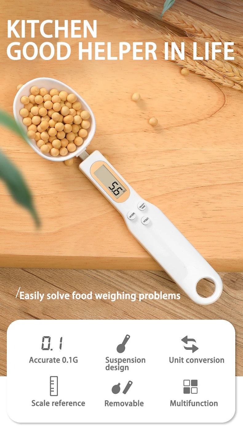 Digital Kitchen Spoon Scale – LCD 500g/0.1g Precision Measuring Tool
