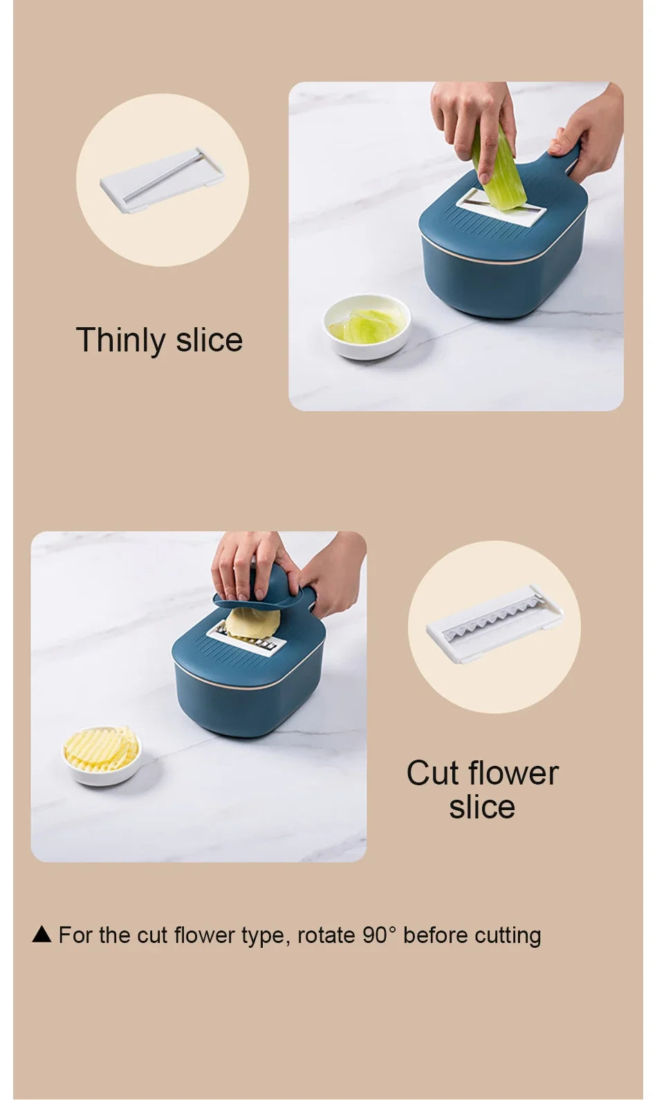 Multi-Functional Vegetable Cutter & Mandoline Slicer – Kitchen Tool with Grater & Peeler