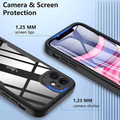 360° Full Body Shockproof Case for iPhone 15/14/13/12/11/XS/XR/SE 2020 – Transparent Front & Back Protection Cover