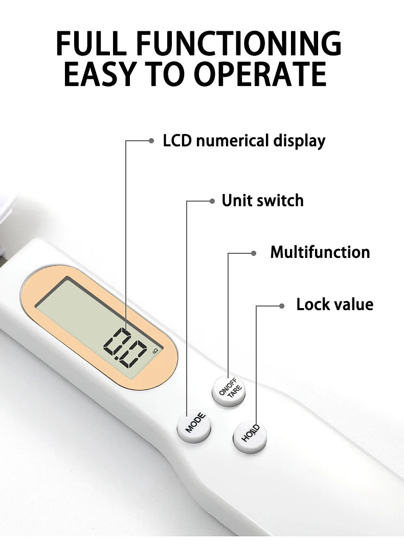 Digital Kitchen Spoon Scale – LCD 500g/0.1g Precision Measuring Tool