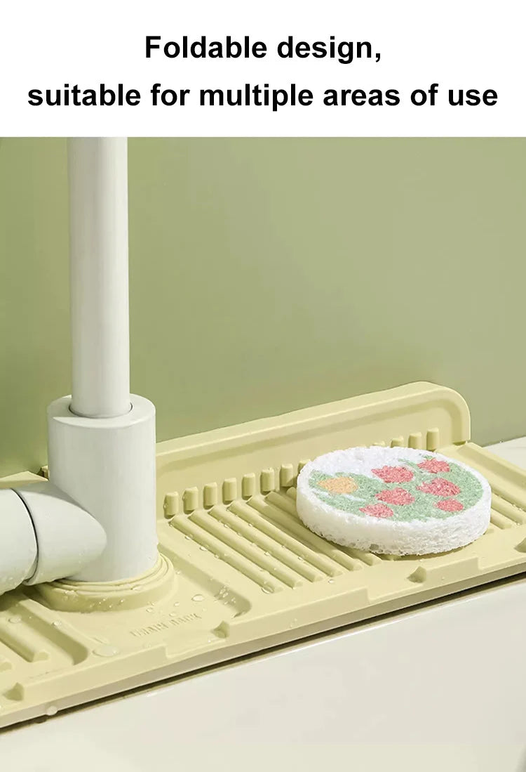 44.5*14.5cm silicone Faucet Draining Matkitchen Sink,Splash Guard, Heightened Non Slip Protects Sinks From Splashing,Soap Dispen