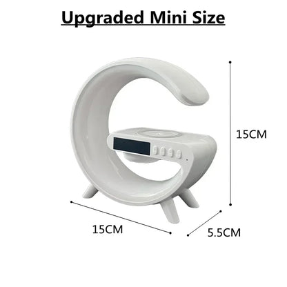 RGB Wireless Charger Stand with Alarm Clock & Speaker