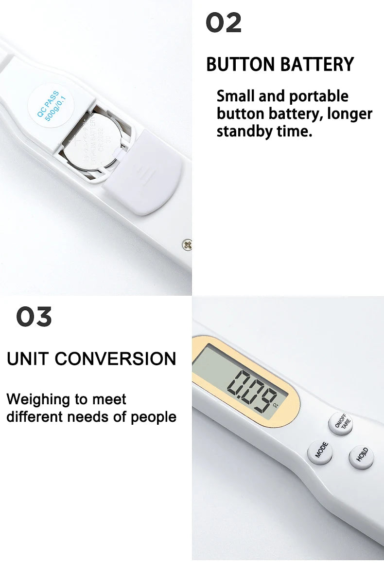 Digital Kitchen Spoon Scale – LCD 500g/0.1g Precision Measuring Tool