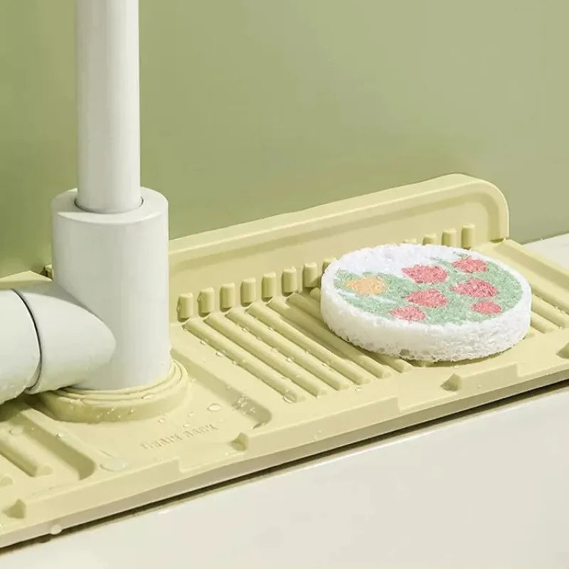 44.5*14.5cm silicone Faucet Draining Matkitchen Sink,Splash Guard, Heightened Non Slip Protects Sinks From Splashing,Soap Dispen