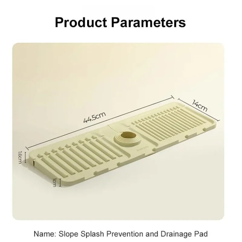 44.5*14.5cm silicone Faucet Draining Matkitchen Sink,Splash Guard, Heightened Non Slip Protects Sinks From Splashing,Soap Dispen