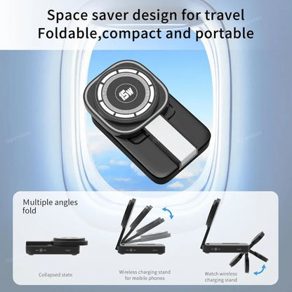 VIKEFON™ 3-in-1 Foldable Magnetic Wireless Charging Station (iPhone, Apple Watch & AirPods)