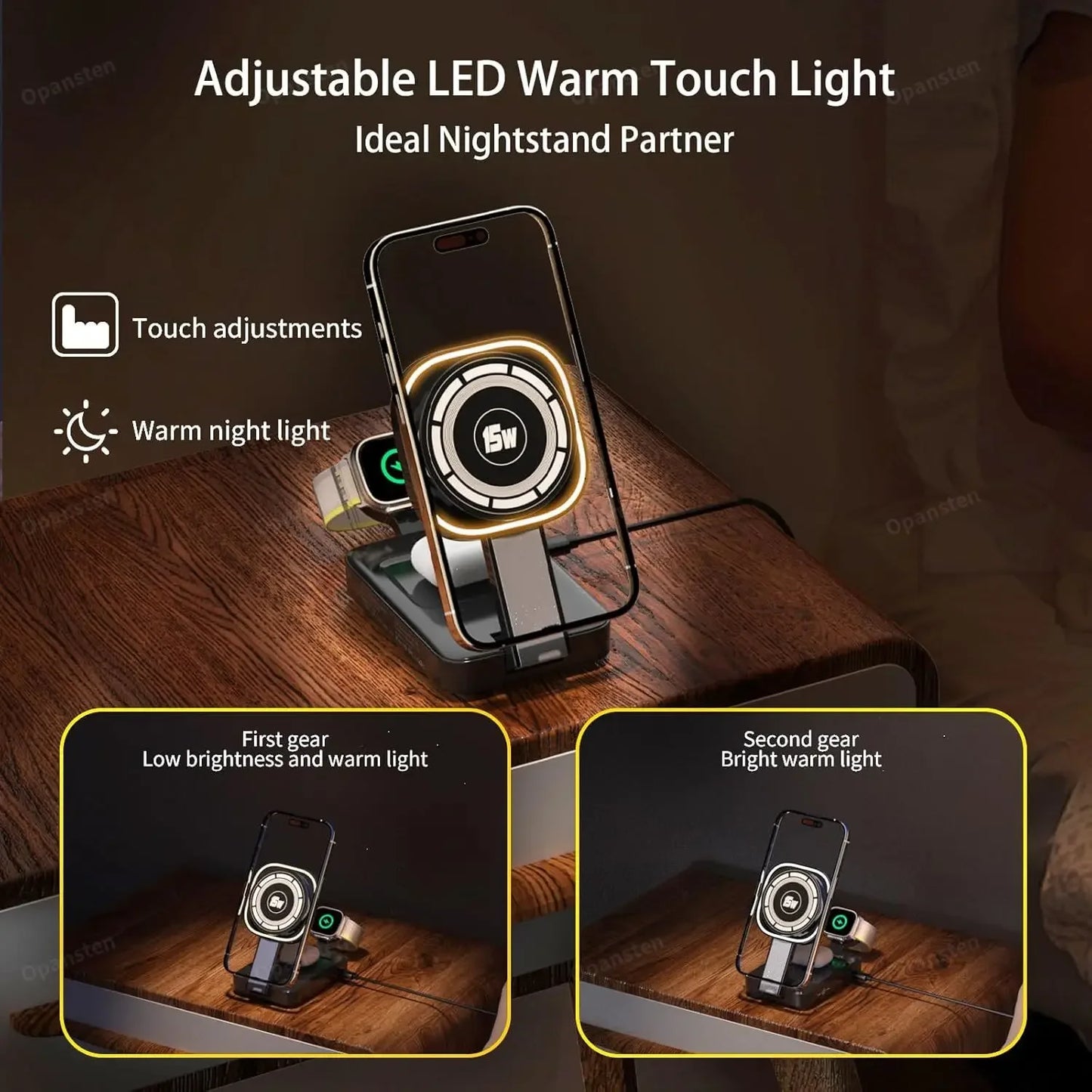 VIKEFON™ 3-in-1 Foldable Magnetic Wireless Charging Station (iPhone, Apple Watch & AirPods)