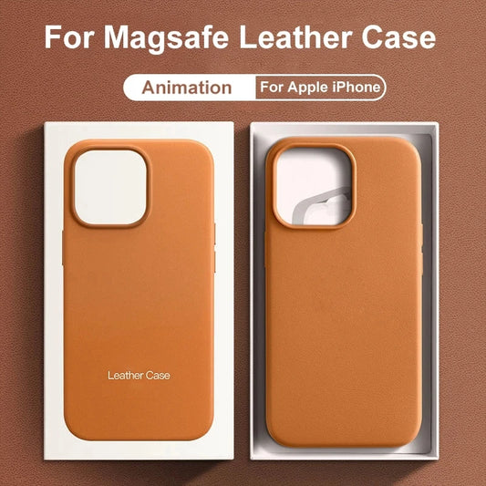 Official Magnetic Leather Case for iPhone 16/15/14/13 Series (Magsafe Compatible)