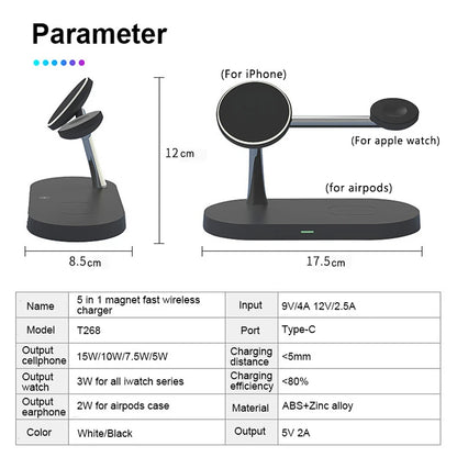 3-in-1 Wireless Charging Station – Fast Charger for iPhone, Apple Watch & AirPods