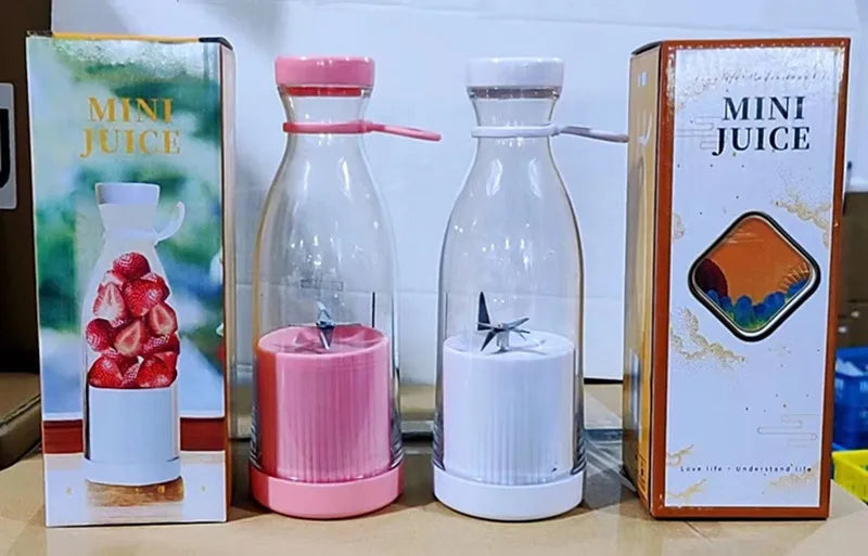 Portable USB Rechargeable Juicer Cup – 6-Blade Fruit Blender Bottle