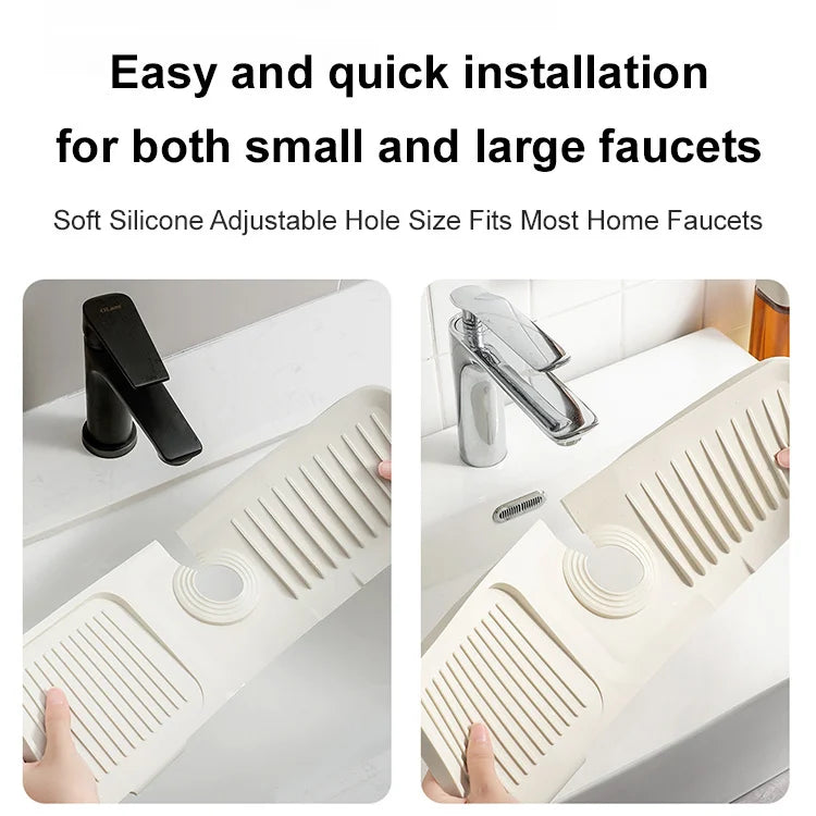 44.5*14.5cm silicone Faucet Draining Matkitchen Sink,Splash Guard, Heightened Non Slip Protects Sinks From Splashing,Soap Dispen