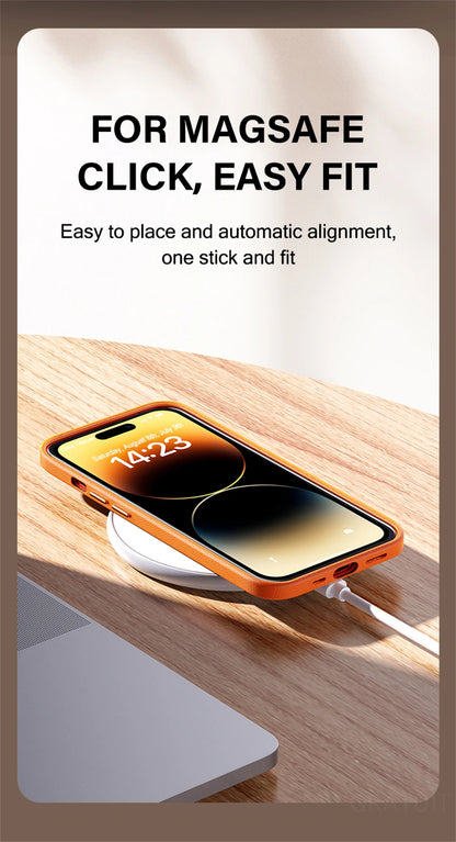 Official Magnetic Leather Case for iPhone 16/15/14/13 Series (Magsafe Compatible)