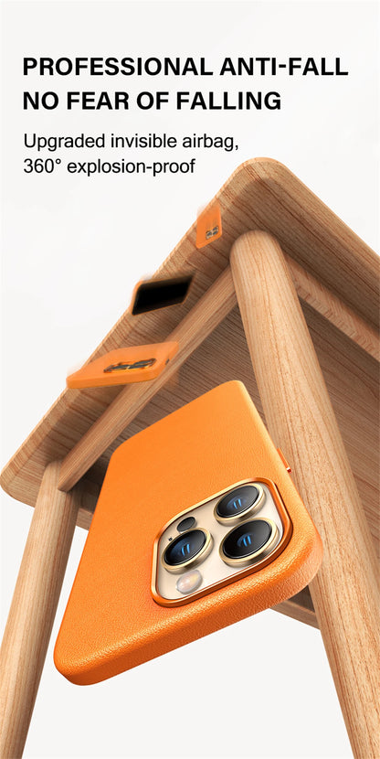 Official Magnetic Leather Case for iPhone 16/15/14/13 Series (Magsafe Compatible)